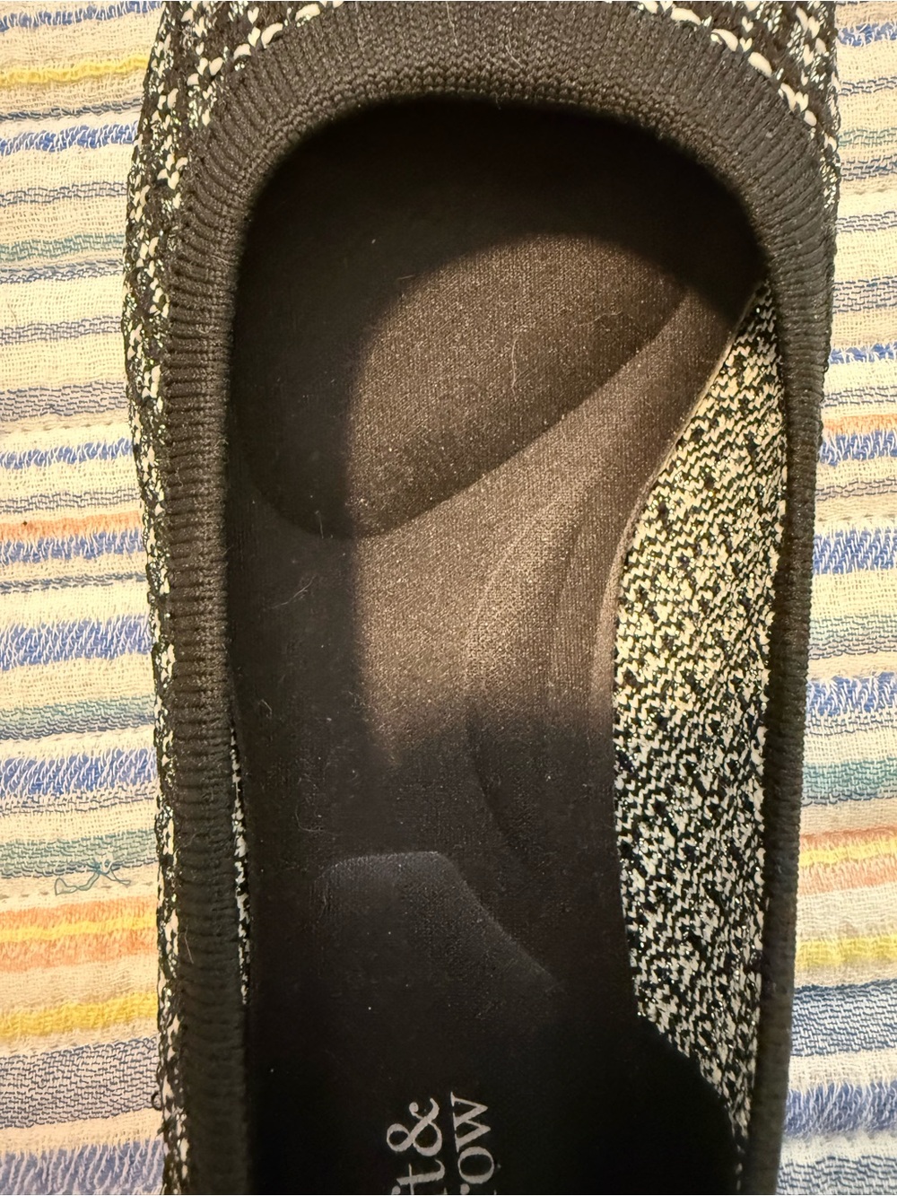 croft & barrow Black Knit Slip-On Ballet Flats - Picture 5 of 6